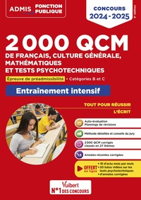 Picture of 2000 QCM de Français, Culture générale, Mathématiques et Tests psychotechniques
