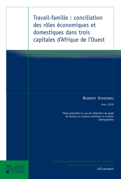 Picture of Travail-famille : conciliation des rôles économiques et domestiques dans trois capitales d'Afrique d