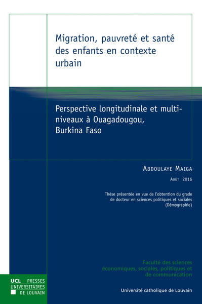 Image de MIGRATION, PAUVRETE ET SANTE DES ENFANTS EN CONTEXTE URBAIN