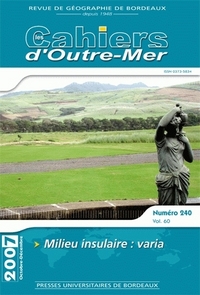 Picture of LES CAHIERS D'OUTRE-MER, N 240/TOME LX. OCT.-DEC. 2007. MILIEU INSULA IRE : VARIA