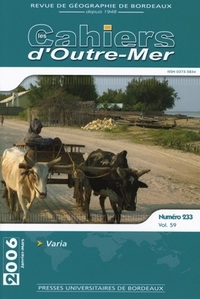 Picture of LES CAHIERS D'OUTRE-MER, N 233/TOME LIX. ANNEE 2006
