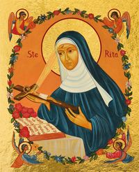 Image de Sainte Rita - Icône dorée à la feuille 10x8 cm -  192.14