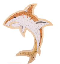 Picture of Kit Mosaîque complet 100 naturelles  Requin blanc et orange Cadre spécial   MOSAIC BOX SPECIAL