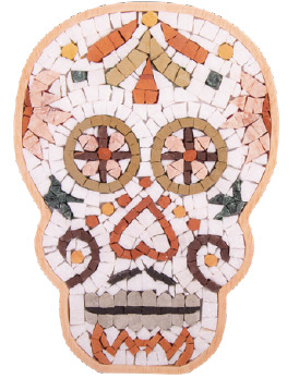 Picture of Kit Mosaîque complet 100 naturelles  Visage squellette yeux roses Cadre spécial   MOSAIC BOX SPECIAL