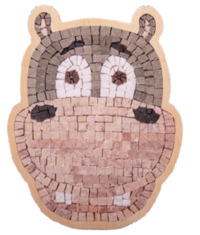 Picture of Kit Mosaîque complet 100 naturelles  Visage Hippopotame  Cadre Spécial   MOSAIC BOX