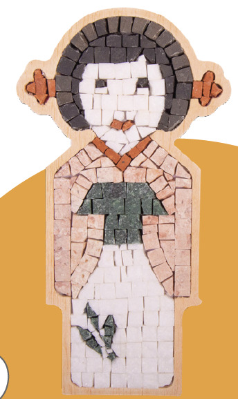 Picture of Kit Mosaîque complet 100 naturelles  Poupée Japonaise tenue rose Cadre Spécial   MOSAIC BOX SPECIAL