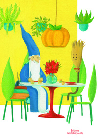 Image de CAHIER A DESSIN  LE MAGE ET NAUM A TABLE  TIRE DE L ALBUM  LA SORCIERE VERTE FAIT DES BETISES