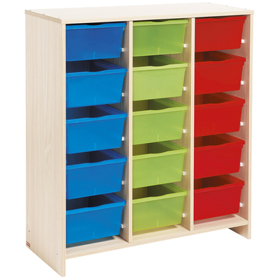 Image de Meuble haut 15 bacs multico. bouleau