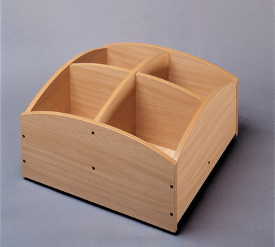 Picture of Bac à livres 4 cases bas - hêtre