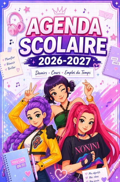 Image de Agenda Scolaire 2026-2027 pour garçon, fille, collège, lycée, étudiant. 1 page par jour.