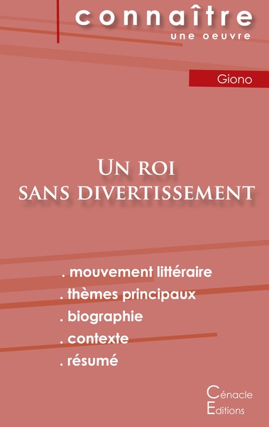 Picture of Fiche de lecture Un roi sans divertissement de Jean Giono (Analyse littéraire de référence et résumé complet)