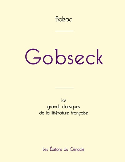 Picture of Gobseck de Balzac (édition grand format)