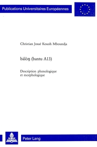 Image de BALON (BANTU A13)-DESCRIPTION PHONOLOGIQUE ET MORPHOLOGIQUE