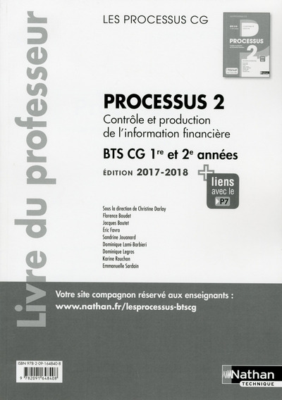 Picture of Processus 2 BTS CG 1ère et 2ème années (Les Processus CG) Professeur 2017