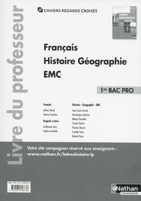 Picture of Français Histoire-géographie EMC - 1ère Bac pro (Cahiers regards croisés) Professeur - 2017