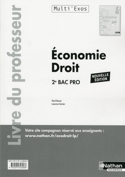 Picture of Economie Droit - 2ème BAC PRO (Multi'Exos) Professeur - 2017