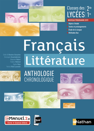 Image de Français - Littérature - Anthologie chronologique - 2ème/1ère - Livre + licence élève 2019