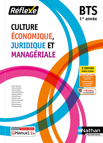 Picture of Culture économique juridique et managériale BTS 1 (Pochette Réflexe) Livre + licence élève 2021
