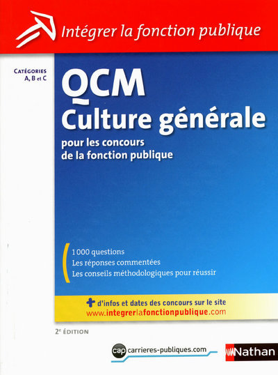 Picture of QCM DE CULTURE GENERALE (INTEGRER LA FONCTION PUBLIQUE) N28 CATEGORIES A B C 2011