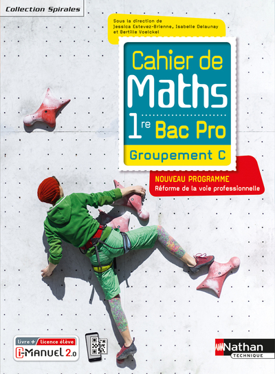 Picture of Cahier de maths 1re Bac Pro - Groupement C - (Spirales) - Livre + licence élève - 2020