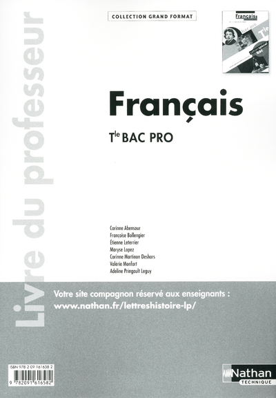 Picture of Français - Terminale Bac Pro - Livre du professeur Livre du professeur Grand Format