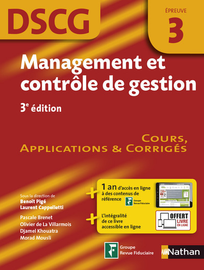 Picture of Management et contrôle de gestion Epreuve 3 DSCG - Manuel applications et corrigés - 2016