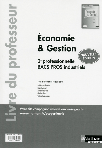 Picture of Economie et Gestion - 2ème professionnelle - Bacs Pros Industriels - Professeur - 2017