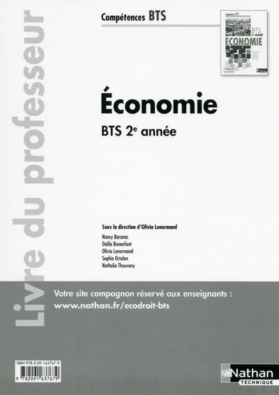 Image de Économie BTS 2e année Compétences BTS Livre du professeur