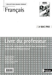 Image de Français 2e Bac Pro Livre du professeur Grand Format Livre du professeur