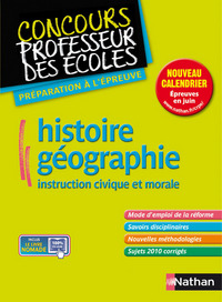 Image de HISTOIRE-GEOGRAPHIE INSTRUCTUIN CIVILE ET MORALE (CONCOURS PROFESSEUR DES ECOLES) 2011