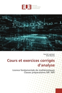 Picture of Cours et exercices corrigés d'analyse