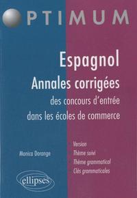 Image de ESPAGNOL annales corrigés des concours d'entrée dans les écoles de commerce