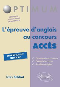 Image de l'épreuve d'anglais au concours ACCES