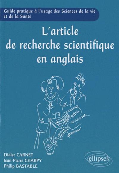 Image de L'article de recherche scientifique en anglais -  Guide pratique à l'usage des Sciences de la Vie et de la Santé