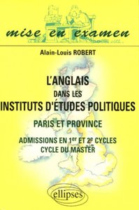 Image de L'anglais dans les Instituts d'Études Politiques - Paris et Province - Admissions en 1er et 2e cycles,  cycle du master
