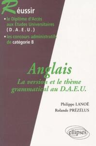 Image de Anglais - La version et le thème grammatical