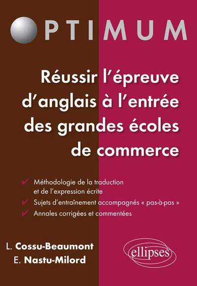 Image de Réussir l'épreuve d'Anglais à l'entrée des écoles de commerce : méthodologie - stratégie - entraînement