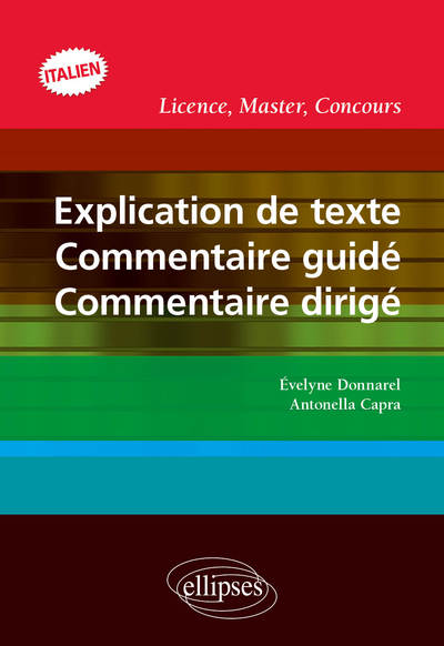 Image de Explication de texte, commentaire guidé, commentaire dirigé. Licence, Master, Concours. ITALIEN