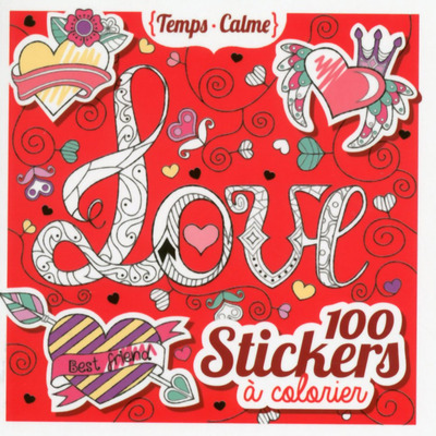 Image de 100 stickers à colorier - Love