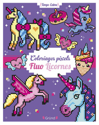 Picture of Coloriages pixels fluo licornes