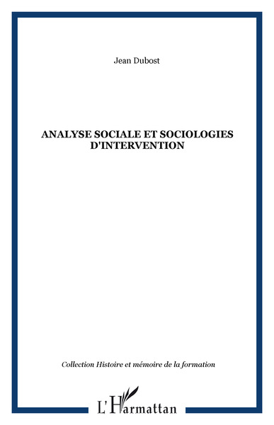 Image de Analyse sociale et sociologies d'intervention
