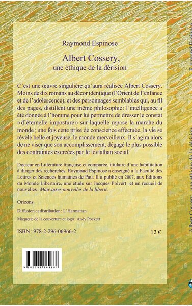 Picture of ALBERT COSSERY, UNE ÉTHIQUE DE LA DÉRISION