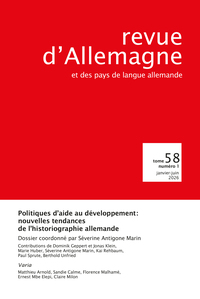 Picture of Revue d'Allemagne et des pays de langue allemande n°58-1/2026