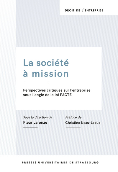 Image de La société à mission. perspectives critiques sur l'entreprise sous l'angle de