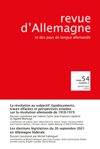 Picture of Revue d'Allemagne et des pays de langue allemande Tome 54 Numéro 1