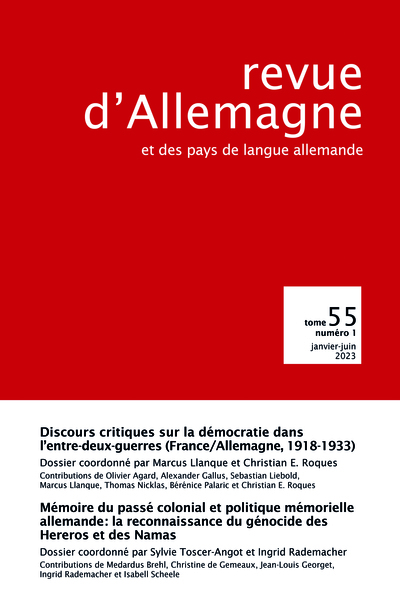 Image de Revue d’Allemagne et des pays de langue allemande