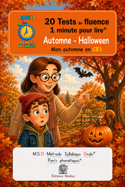 Picture of 20 Tests de fluence Mon automne en CE1 – Halloween 1 minute pour lire - Fin de cp 50 mots par texte