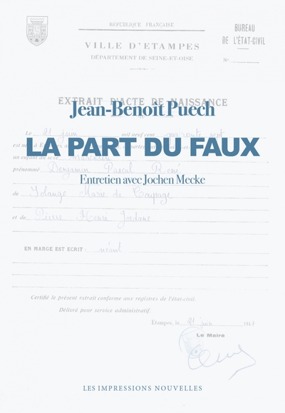 Image de La Part du faux - Entretien avec Jochen Mecke