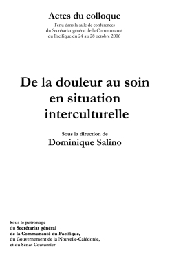 Image de Actes du colloque : De la douleur au soin en situation interculturelle.
