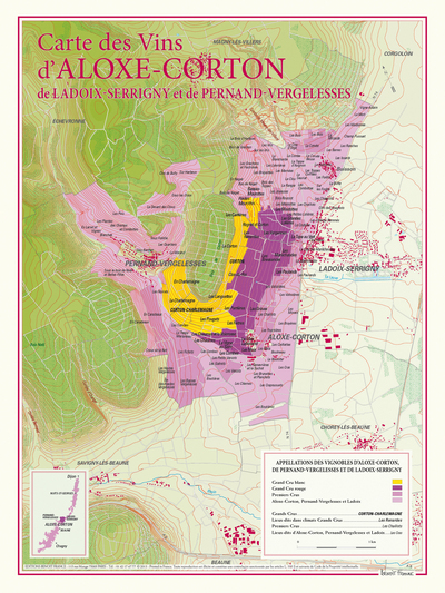 Image de CARTE DES VINS ALOXE-CORTON PERNAND-VERGELESSES ET LADOIX